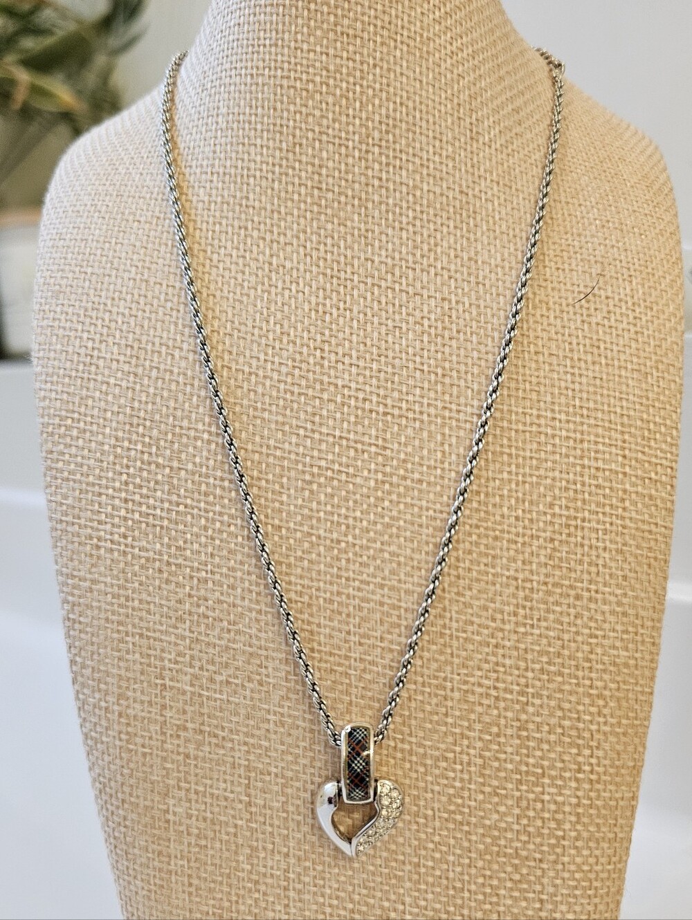 BURBERRY Necklace with Pave Crystal Heart Pendant